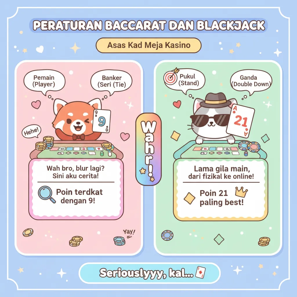 Peraturan Baccarat dan Blackjack: Asas Kad Meja Kasino
